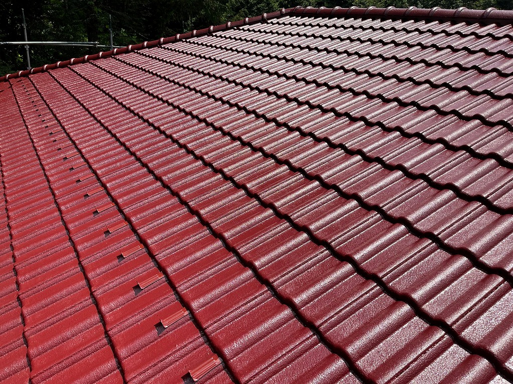 屋根塗装　鳴沢村